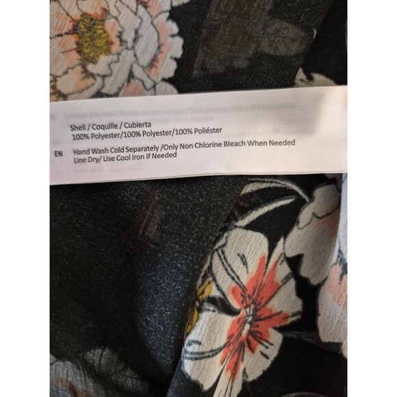 Band of Gypsies Sheer Boho Floral Chiffon Duster Tunic Cardigan Swim Cover sz M - Picture 6 of 7